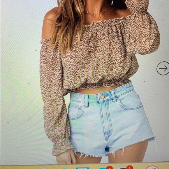 Princess Polly Tops - off the shoulder leopard print top Princess Polly Tops - off the shoulder leopard print top
